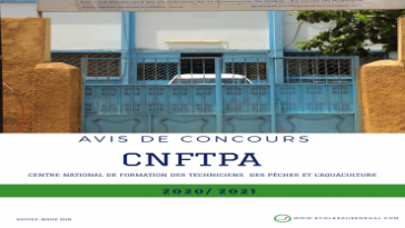 Dépôt Des Dossiers ouvert pout le Concours CNFTPA 2022-2023 Sénégal