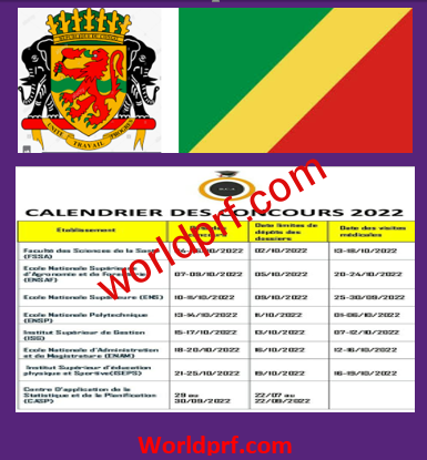 Calendrier des concours 2022 Congo Brazzaville