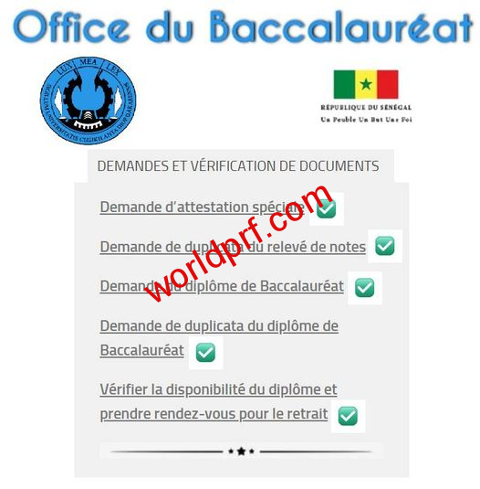 Demande et vérification des documents du Bac au Sénégal
