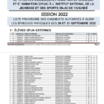 Liste des candidats Recrutement des élèves CPJA CJA PEPS et PAEPS à l'INJS de Yaoundé 2022.