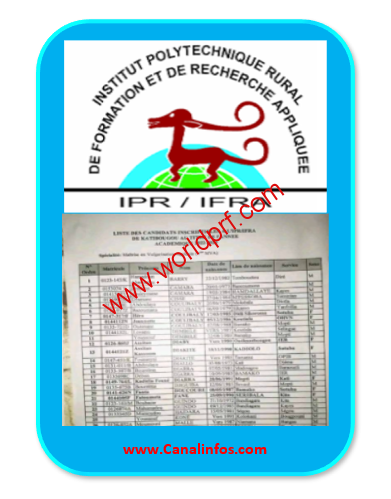 Liste complète des candidats inscriptibles à l’IPR/IFRA de Katibougou au Mali au titre de l’année académique 2022-2023