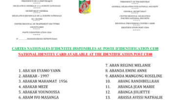Cameroun : Liste des CNI disponible au poste d'identification du Centre