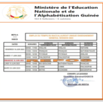 Emploi du temps des Examens Nationaux 2023 en Guinée