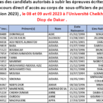 Liste des candidats concours sous-officiers de police 2023 Sénégal